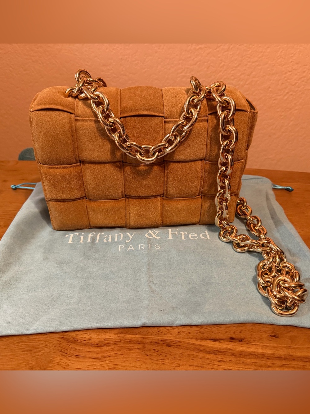 Tiffany and Fred Suede Chain Cassette Bag
